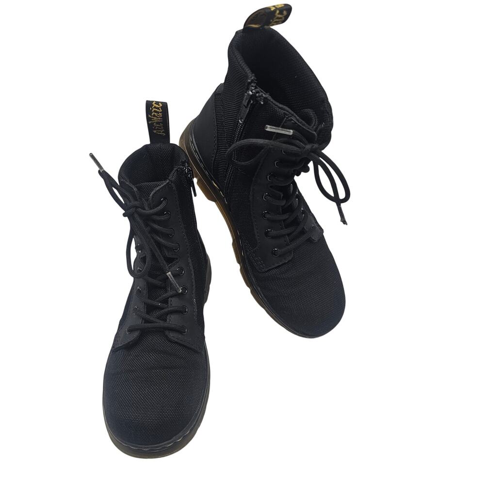 Dr Martens Combs Black Canvas Combat Boots Side Zip Unisex US M4/W5 or EU 36
